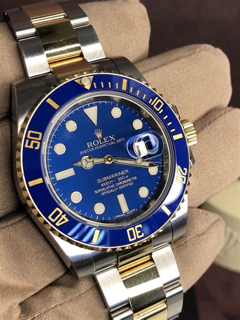 rolex submariner blue face bi metal|rolex submariner blue price new.